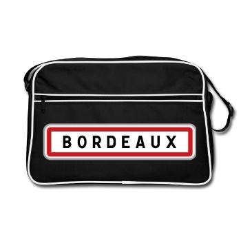 Panneau d'entrée de ville de Bordeaux, Gironde - Sac Retro - noir/blanc - Devant