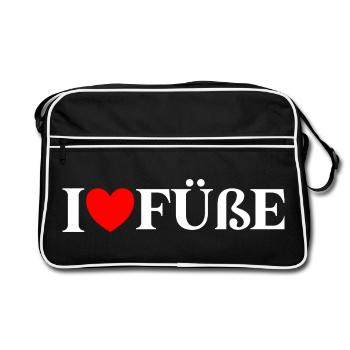 No socks allowed shield feet - Retro Bag - black/white - Front