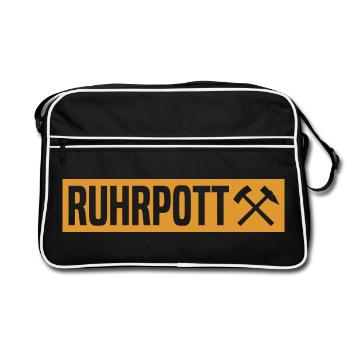 Ruhrpott - Ruhr Pott - Zeche - Zollverein - NRW - Retro Bag - black/white - Front