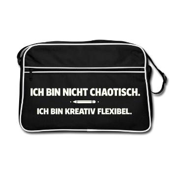 Creative, flexible instead of chaotic - Retro Bag - black/white - Front