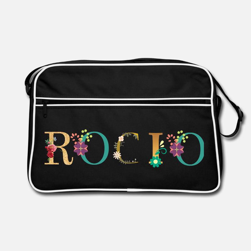 Le nom ROCIO est décoré de fleurs Sac Retro