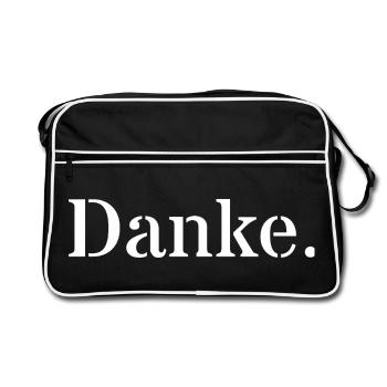 Danke - Retro Tasche - Schwarz/Weiß - Vorne