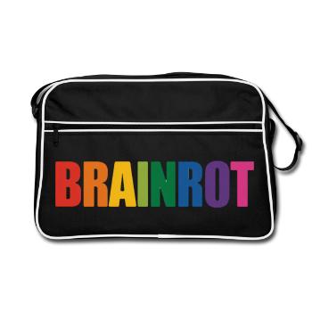 Brainrot - Funny Gen Alpha Slang Memes - Retro Bag - black/white - Front