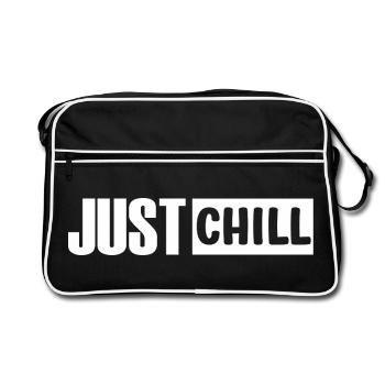 Just Chill Funny Chilling Sayings - Retro Bag - black/white - Front