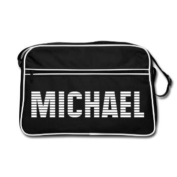Nom Michael - Sac Retro - noir/blanc - Devant