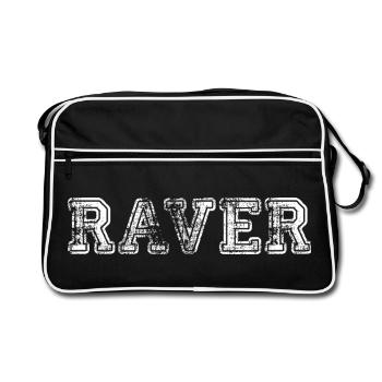 RAVER Rave Techno 90s 90s - Sac Retro - noir/blanc - Devant