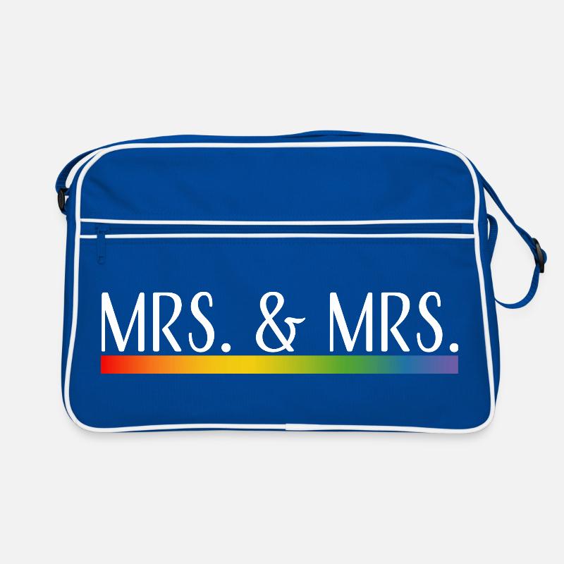 Rainbow stripes Mrs and Mrs white Retro Bag