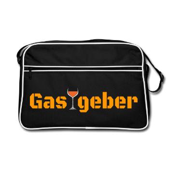 Gastgeber - Kreatives Design mit Cocktail-Glas - Retro Tasche - Schwarz/Weiß - Vorne