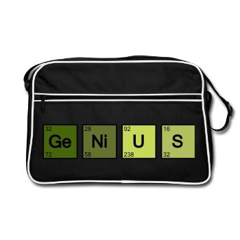 Genius Nerd Geek - Retro Bag - black/white - Front