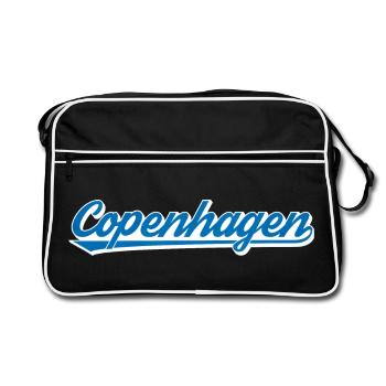 Lettrage de Copenhague Graphique bleu-blanc - Sac Retro - noir/blanc - Devant