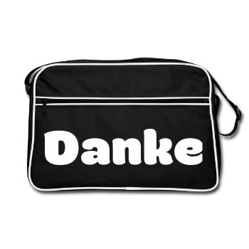 Danke - Retro Tasche - Schwarz/Weiß - Vorne