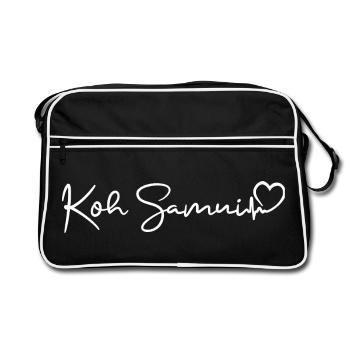 Koh Samui Herzschlag Thailand - Retro Tasche - Schwarz/Weiß - Vorne