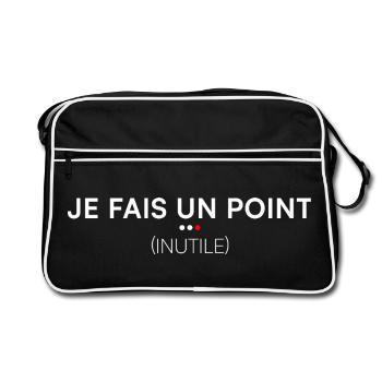 Je fais un point inutile humour bureau - Sac Retro - noir/blanc - Devant