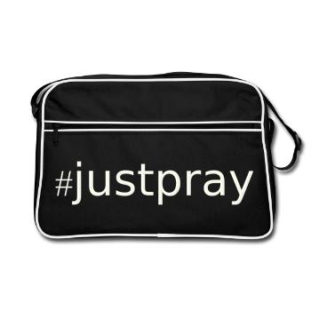 NEW --- #JustPray:  For Everyone! - Retro Bag - black/white - Front
