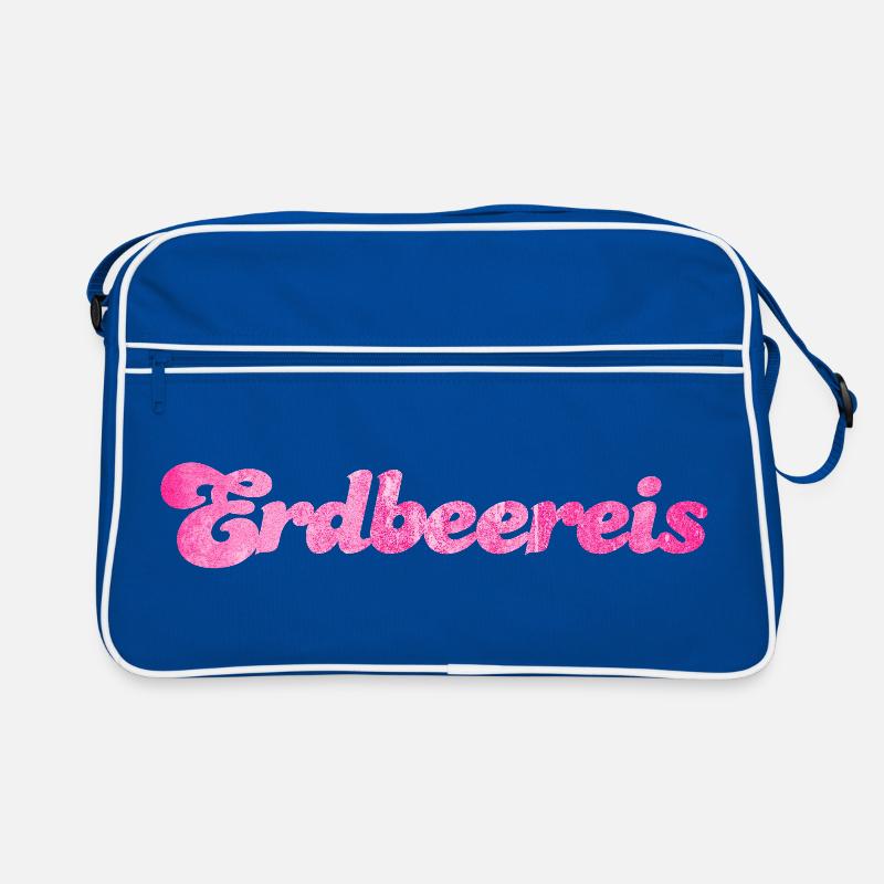 Erdbeereis Eis Fan Sommer Erdbeeren Erdbeer süß Retro Tasche