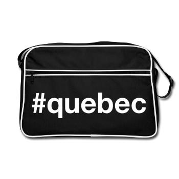 QUEBEC Kanada Canada Hashtag - Retro Tasche - Schwarz/Weiß - Vorne