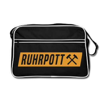 Ruhrpott - Ruhr Pott - Zeche - Zollverein - NRW - Retro Bag - black/white - Front