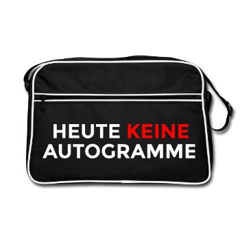 Heute keine Autogramme – Ironischer Humor Spruch - Retro Tasche - Schwarz/Weiß - Vorne