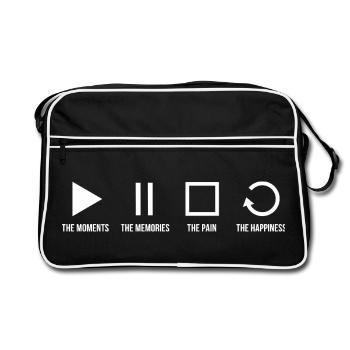 Pleine conscience, moments, souvenirs, bonheur - Sac Retro - noir/blanc - Devant