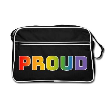 Arc-en-ciel fier blanc - Sac Retro - noir/blanc - Devant