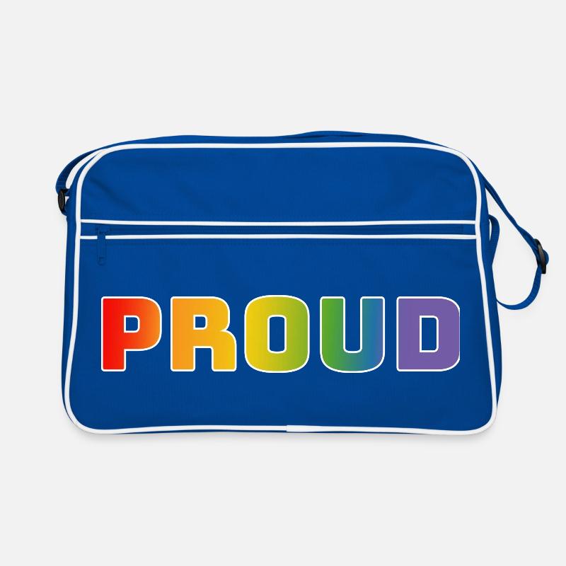 Regenbogen proud weiss Retro Tasche