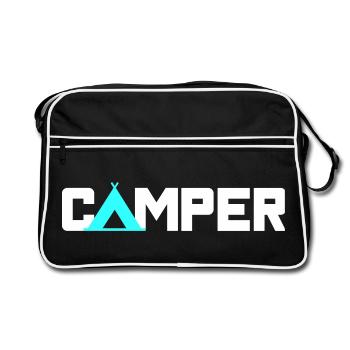Tente de camping Tente de camping Caravane Camping-car d’extérieur - Sac Retro - noir/blanc - Devant
