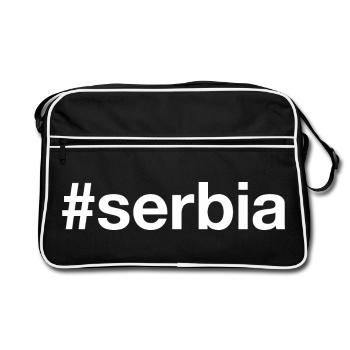 SERBIE Hashtag Serbien - Sac Retro - noir/blanc - Devant