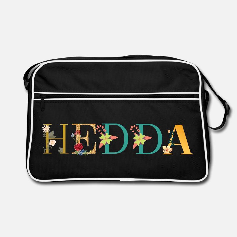 Le nom HEDDA est décoré de fleurs Sac Retro