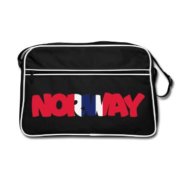 Norvège - Norvège - Norvège - Drapeau - Scandinavie - Sac Retro - noir/blanc - Devant