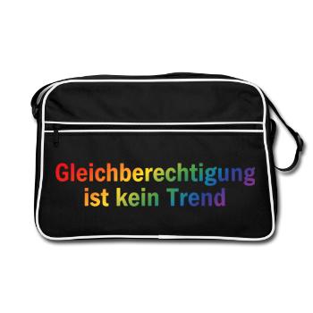 Gleichberechtigung ist kein Trend - Retro Tasche - Schwarz/Weiß - Vorne