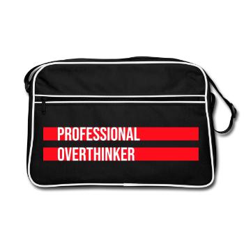 Logo drôle d’anxiété drôle et sombre de la réflexion professionnelle - Sac Retro - noir/blanc - Devant