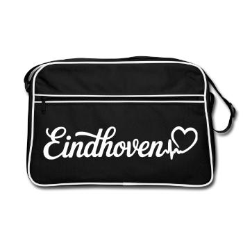 Eindhoven Herzschlag Niederlande - Retro Tasche - Schwarz/Weiß - Vorne