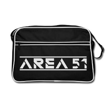Area51 Glyphs SciFi Monochrome - Retro Tasche - Schwarz/Weiß - Vorne