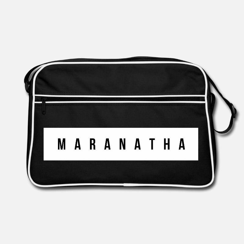 Maranatha Großbuchstaben Typografie Retro Tasche