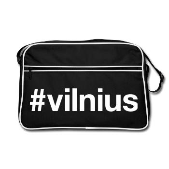 VILNIUS Litauen Lituanie Hashtag - Sac Retro - noir/blanc - Devant