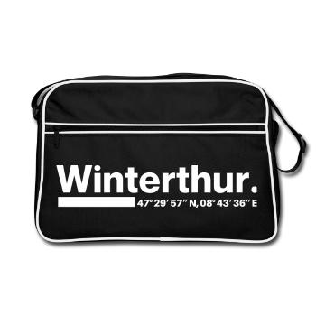Winterthour Coordonnées Zurich Suisse - Sac Retro - noir/blanc - Devant
