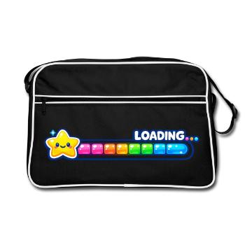 loading gamer level - Retro Tasche - Schwarz/Weiß - Vorne