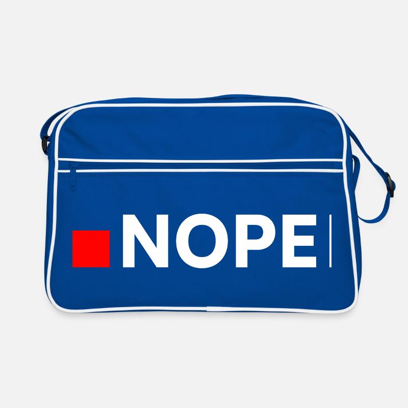 NOPE | Funny Minimalist Answer Retro Bag