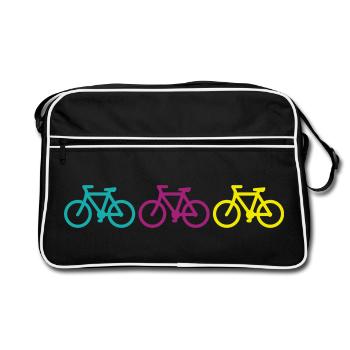 three bikes - Sac Retro - noir/blanc - Devant