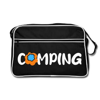 Camping Blume Comic Caravan Van Life Camping-car Fan - Sac Retro - noir/blanc - Devant