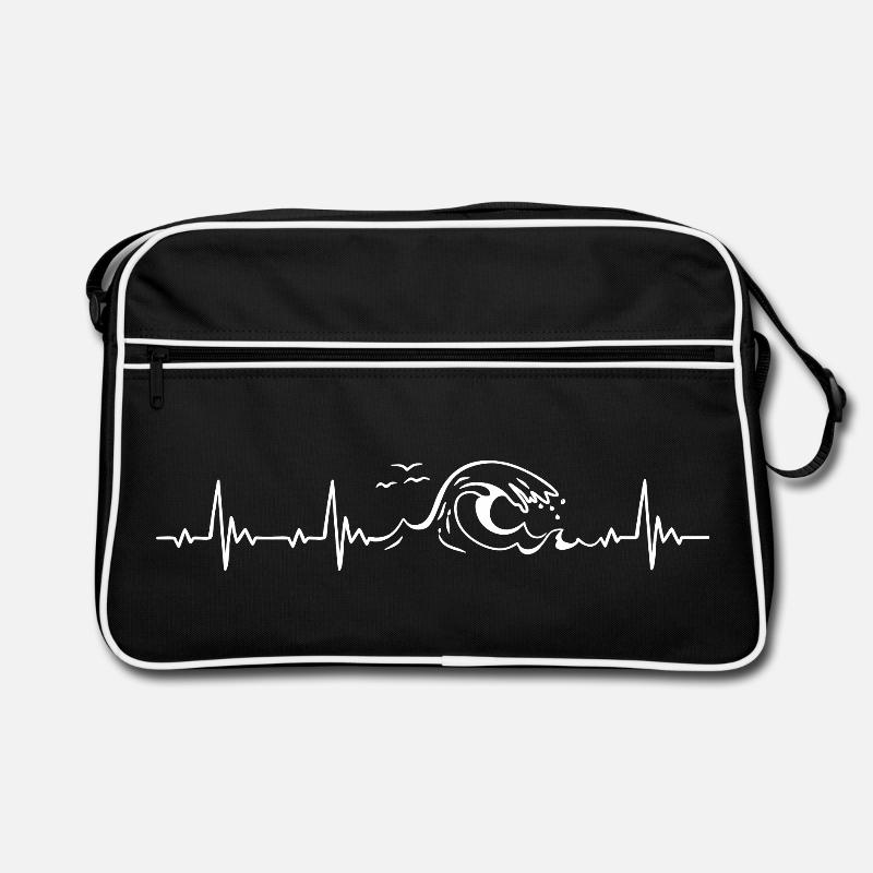 Ostsee Nordsee Urlaub Herzschlag Geschenk Retro Tasche