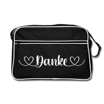 Danke - Retro Tasche - Schwarz/Weiß - Vorne