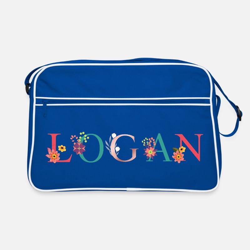 LOGAN Art du nom avec fleurs brodées Sac Retro