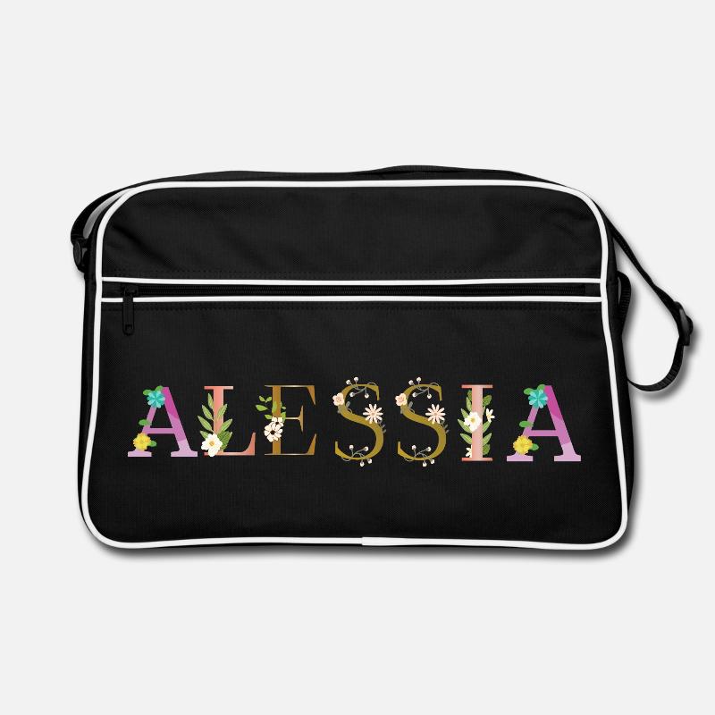 Le nom d’ALESSIA est fleuri Sac Retro