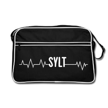 Vacances en mer du Nord SYLT Island Wadden Sea Fun - Sac Retro - noir/blanc - Devant