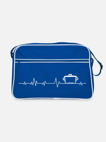 Cuisinière cuisinier Cuisine - Sac Retro - bleu/blanc - Devant