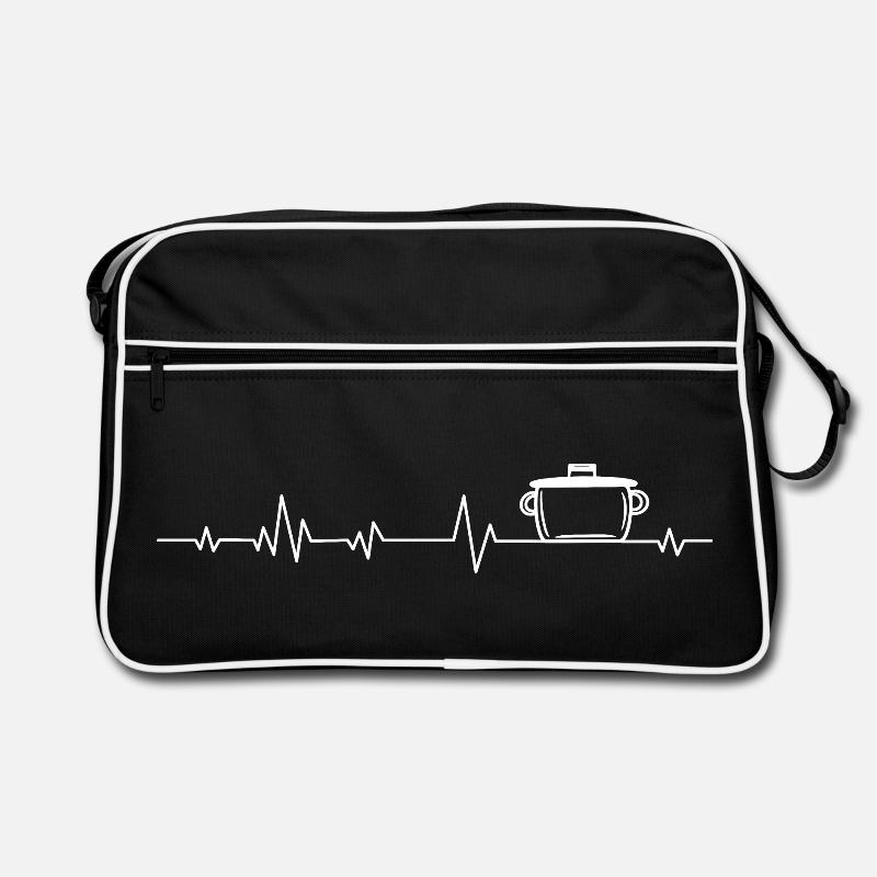 Koch Köchin Kochen - Retro Tasche - Schwarz/Weiß