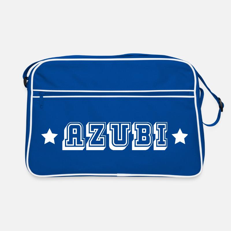 AZUBI tshirt schwarz Retro Tasche