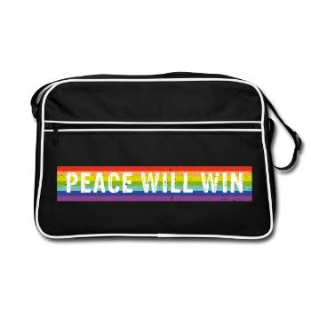 La paix gagnera les couleurs spectrales - Sac Retro - noir/blanc - Devant