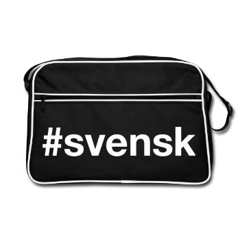 SVENSK Schweden Suède Sverige Hashtag - Sac Retro - noir/blanc - Devant